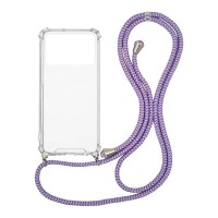 Θήκη Σιλικόνης με Κορδόνι Sonique Armor Clear Xiaomi Poco X4 Pro 5G Rainbow Λιλά