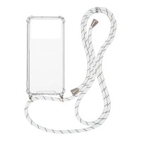 Θήκη Σιλικόνης με Κορδόνι Sonique Armor Clear Xiaomi Poco X4 Pro 5G Rainbow Λευκό