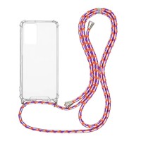 Θήκη Σιλικόνης με Κορδόνι Sonique Armor Clear Xiaomi Poco M4 Pro 5G / Redmi Note 11s 5g Rainbow Κοραλλί