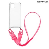 Θήκη Σιλικόνης με Strap Sonique Armor Clear Apple iPhone 11 Φούξια