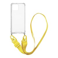 Θήκη Σιλικόνης με Strap Sonique Armor Clear Apple iPhone 13 Pro Max Κίτρινο