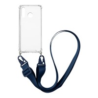 Θήκη Σιλικόνης με Strap Sonique Armor Clear Huawei P30 Lite Μπλε Σκούρο
