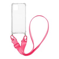 Θήκη Σιλικόνης με Strap Sonique Armor Clear Samsung Galaxy A03 4G Φούξια