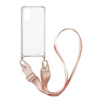 Θήκη Σιλικόνης με Strap Sonique Armor Clear Samsung Galaxy A13 4G Ροζ