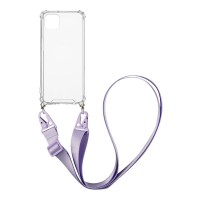 Θήκη Σιλικόνης με Strap Sonique Armor Clear Samsung Galaxy A22 5G Λιλά