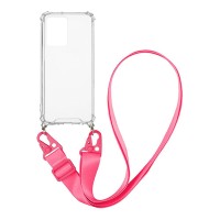 Θήκη Σιλικόνης με Strap Sonique Armor Clear Samsung Galaxy A33 5G Φούξια