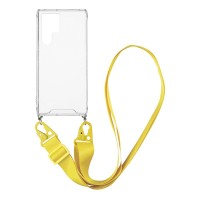 Θήκη Σιλικόνης με Strap Sonique Armor Clear Samsung Galaxy S22 Ultra Κίτρινο