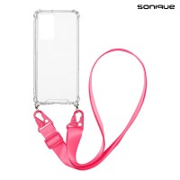 Θήκη Σιλικόνης με Strap Sonique Armor Clear Xiaomi Redmi Note 11 Pro 4G/5G / Redmi Note 12 Pro 4G Φούξια