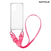 Θήκη Σιλικόνης με Strap Sonique Armor Clear Xiaomi Redmi Note 10 Pro Φούξια