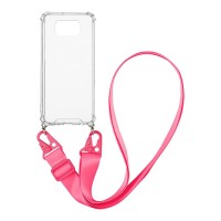 Θήκη Σιλικόνης με Strap Sonique Armor Clear Xiaomi Poco X3 NFC / Poco X3 Pro Φούξια