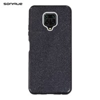 Θήκη Σιλικόνης Sonique Shiny Xiaomi Redmi Note 9S/9 Pro Μαύρο