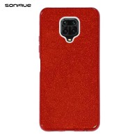 Θήκη Σιλικόνης Sonique Shiny Xiaomi Redmi Note 9S/9 Pro Κόκκινο