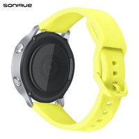 Λουράκι Σιλικόνης Universal Soft Band Sonique 20mm για Samsung, Huawei, Amazfit, Xiaomi, Honor Κίτρινο