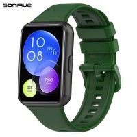 Λουράκι Σιλικόνης Soft Band Sonique για Huawei Fit 2 Active Πράσινο Σκούρο