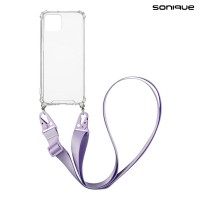 Θήκη Σιλικόνης με Strap Sonique Armor Clear Apple iPhone 11 Pro Λιλά