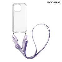 Θήκη Σιλικόνης με Strap Sonique Armor Clear Apple iPhone 14 Pro Λιλά