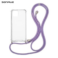 Θήκη Σιλικόνης με Κορδόνι Sonique Armor Clear Apple iPhone 11 Pro Rainbow Λιλά