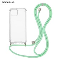Θήκη Σιλικόνης με Κορδόνι Sonique Armor Clear Apple iPhone 14 Plus Βεραμάν