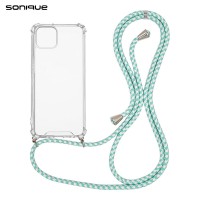 Θήκη Σιλικόνης με Κορδόνι Sonique Armor Clear Apple iPhone 14 Plus Rainbow Βεραμάν