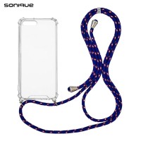 Θήκη Σιλικόνης με Κορδόνι Sonique Armor Clear Apple iPhone 7 Plus / iPhone 8 Plus Rainbow Μπλε