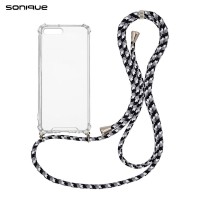 Θήκη Σιλικόνης με Κορδόνι Sonique Armor Clear Apple iPhone 7 Plus / iPhone 8 Plus Rainbow Μαύρο