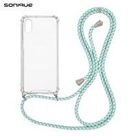 Θήκη Σιλικόνης με Κορδόνι Sonique Armor Clear Apple iPhone XR Rainbow Βεραμάν