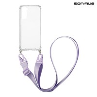 Θήκη Σιλικόνης με Strap Sonique Armor Clear Samsung Galaxy S21 Λιλά