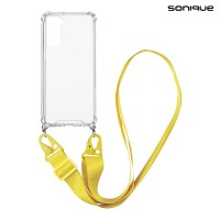 Θήκη Σιλικόνης με Strap Sonique Armor Clear Samsung Galaxy S21 Plus Κίτρινο