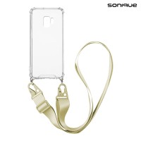 Θήκη Σιλικόνης με Strap Sonique Armor Clear Samsung Galaxy S9 Μπεζ