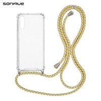 Θήκη Σιλικόνης με Κορδόνι Sonique Armor Clear Samsung Galaxy A50 / Galaxy A50S / Galaxy A30S Rainbow Κίτρινο