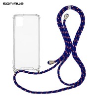 Θήκη Σιλικόνης με Κορδόνι Sonique Armor Clear Samsung Galaxy A71 Rainbow Μπλε