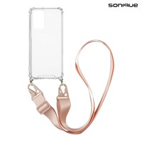Θήκη Σιλικόνης με Strap Sonique Armor Clear Xiaomi Redmi Note 10 5G / Poco M3 Pro 5G Ροζ
