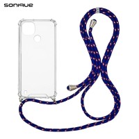 Θήκη Σιλικόνης με Κορδόνι Sonique Armor Clear Realme C21 Rainbow Μπλε