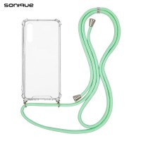 Θήκη Σιλικόνης με Κορδόνι Sonique Armor Clear Huawei P20 Pro Βεραμάν