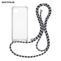 Θήκη Σιλικόνης με Κορδόνι Sonique Armor Clear Huawei P40 Lite Rainbow Μαύρο