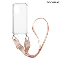 Θήκη Σιλικόνης με Strap Sonique Armor Clear Honor 50 5G / Nova 9 Ροζ