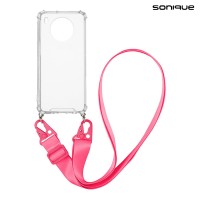 Θήκη Σιλικόνης με Strap Sonique Armor Clear Honor 50 Lite / Nova 8i Φούξια