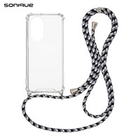Θήκη Σιλικόνης με Κορδόνι Sonique Armor Clear Honor 50 5G / Nova 9 Rainbow Μαύρο