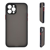 Θήκη Σιλικόνης Color Button Bumper Sonique Apple iPhone 12 Pro Max Μαύρο