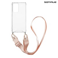 Θήκη Σιλικόνης με Strap Sonique Armor Clear Samsung Galaxy S23 Ultra Ροζ