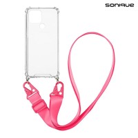 Θήκη Σιλικόνης με Strap Sonique Armor Clear Xiaomi Redmi A1 Plus / Poco C50 / Redmi A2 Plus Φούξια
