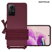 Θήκη Σιλικόνης με Κορδόνι CarryHang Sonique Xiaomi Redmi Note 12s Μπορντό