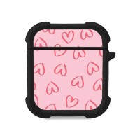 Θήκη Σιλικόνης Sonique Heart Series για AirPods 1/2 Ροζ