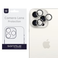 Camera Protection Sonique Glitter Lens Pro Apple iPhone 15 Pro / iPhone 15 Pro Max White Titanium