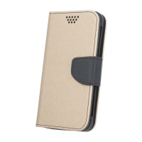 Θήκη Fancy Book Universal με Σιλικόνη 4.5" Χρυσό/Μαύρο