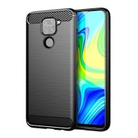 Θήκη Σιλικόνης Carbon TPU Fiber Brushed Xiaomi Redmi Note 9 Μαύρο