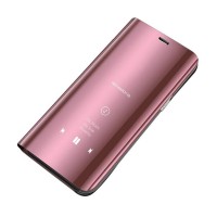 Clear View Cover Xiaomi Redmi 9 Ροζ Χρυσό