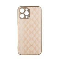 GKK Electroplate Glass Case Apple iPhone 12 Pro Max Cube Μπεζ