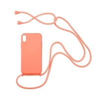 Θήκη Σιλικόνης με Κορδόνι CarryHang Sonique Apple iPhone XS MAX Πορτοκαλί
