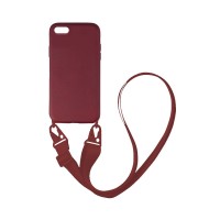 Θήκη Σιλικόνης με Strap CarryHang Sonique Apple iPhone 7 Plus / iPhone 8 Plus Μπορντό